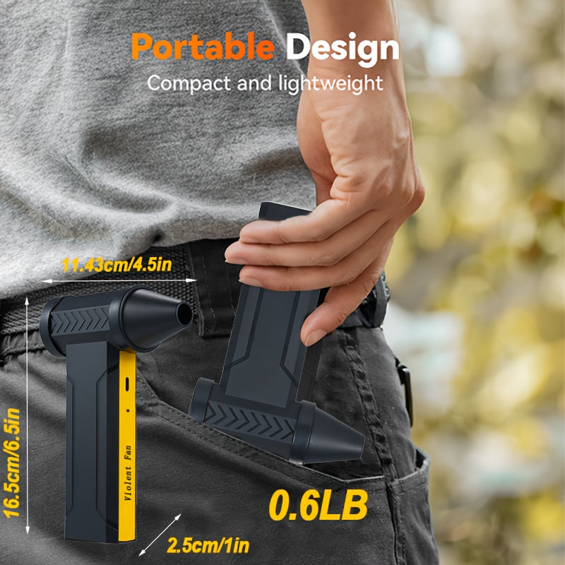 400, 000RPM Portable Turbo Fan, 10000mAh Handheld Turbo Jet Blower with High-Speed 130km/h Airflow.