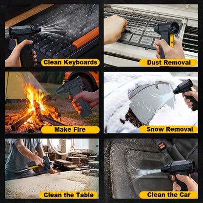 400, 000RPM Portable Turbo Fan, 10000mAh Handheld Turbo Jet Blower with High-Speed 130km/h Airflow.