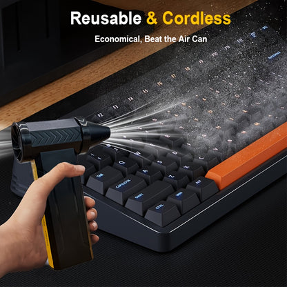 400, 000RPM Portable Turbo Fan, 10000mAh Handheld Turbo Jet Blower with High-Speed 130km/h Airflow.